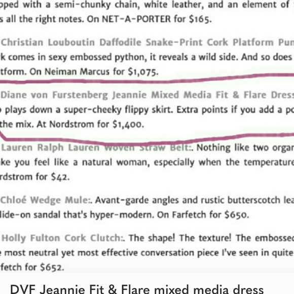 Diane von FurstenbergJeannie Sleeveless Contrast Cork Leather Dress Sz6 - Picture 7 of 10